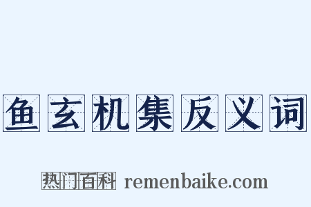 鱼玄机集反义词是什么意思的图片
